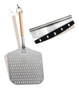Perforated Pizza Peel, Professional 12 x 14\" Aluminum Blade