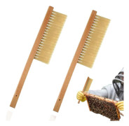 Biborste med trähandtag, biborste, bikupverktyg, biborste med handtag, 2-pack