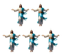2D Akryl Jesus Kristus Prydnad Bil Backspegel Hängande Dekor Bil Interiör Religiös Gåva för 5pcs C