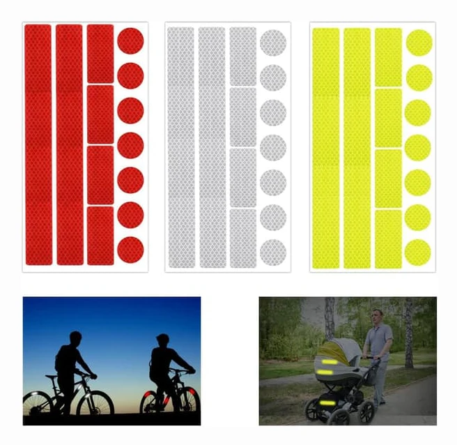 Reflective strips with anti-wear, retroreflective stickers