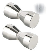 2 st duschdörrhandtag - silver aluminiumlegering - för duschdörrar, glas