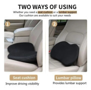 Memory Foam Car Seat Cushion - Car Seat Pads for Driving (Black)