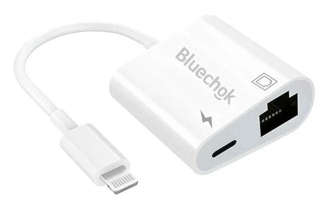 Lightning till RJ45 Ethernet-adapter med laddning för iPhone/iPad, Ethernet-telefonadapter, stöder 10/100 Mbps höghastighet, systemkrav iOS 10.3.3