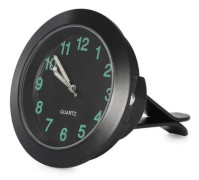 Analog Clock for Car. Air Vent Clip Round Quartz Car Interior - Black