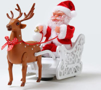 Älg dragbil musik elektrisk jultomte leksaker för barn