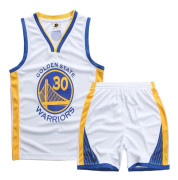 Stephen Curry #30 Basketbollströja Set Warriors Uniform för Barn och Ungdom Vit - Perfekt Vit