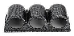 52mm/2in 3-håls trippelmätarfäste i kolfiberstil för bilinstrumentbräda
