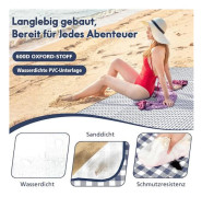 Vattentät picknickfilt - 200*200 cm campingmatta - strandmatta - picknickmatta för picknick, camping och strand - Blå