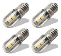 E10 LED-lampa 220V 230V AC Energibesparande LED-indikatorlampa 8mm skruvbas 3030, varmvit (4-pack)