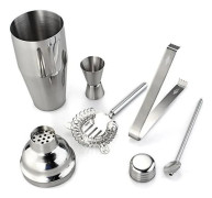 Cocktailset - 5 delar - Rostfritt stål - 750 ml barshaker - Tål maskindisk
