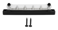 M6 Skruv 6 Terminal Kopplingsplint Strömfördelningsblock DC 12V till 48V 150A för Bil Båt Svart