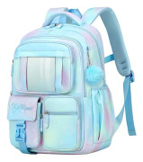 Girls' Backpack, Cute School Bag for Elementary and Middle School Girls, Purple Backpack for Teenagers Blue Blue L