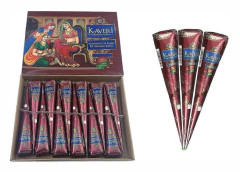 12-pack hennakoner 100 procent naturlig färdig att använda hårfärg tillfällig tatueringspasta