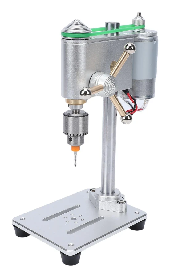 Mini Bänkborrpress Variabel Hastighetskontroll 360 grader Rotation Precis Borrpress med JT0 Chuck för Metall