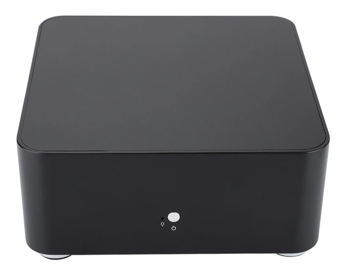 Mini ITX Datorchassi Aluminiumlegering HTPC-chassi Mini-PC Datorchassi(L80 Svart USB2.0) svart