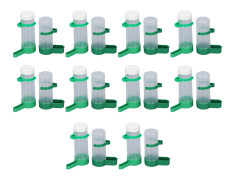 10 set Fågelbur Vattenmatare Set 140ml Vattenbehållare och 150ml Fågelmatare med Klämmor för Husdjursfåglar Papegojor