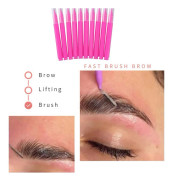 10 st/Set Mini Engångs Ögonbrynspensel, Böjbar Mikro Mascara Applicator Sminkverktyg rosa