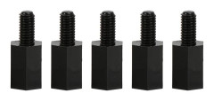 100 st M2 M3 M4 Plast Nylon Sexkantig hane Hona Hona Distans Rundskalle Skruv Mutter