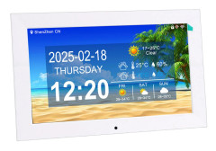 10-tums Smart Digital WiFi-klocka Realtidsväder Temperatur Fuktighet Display Digital Klocka med Påminnelser Foto US Plug