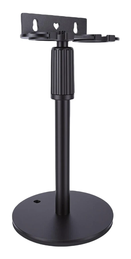 Mikrofonhållare, Dubbelspårig Väggmontering Höjd Anti-halkkuddar Metallmikrofonstativ med Teleskopisk Stång 24 39cm och 13cm Bas, för Trådbunden