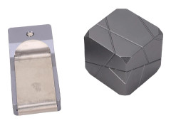 Poolkritshållare Biljardkritsetui Bärbar Biljardkökritlåda med Bältesklämma 6063 Aluminiumlegering Svart Light Gray ljusgrå färg