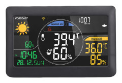 Inomhus Utomhus Termometer Hygrometer WiFi Trådlös LCD Digital Temperatur Luftfuktighet Väderprognosstation för Hemmet