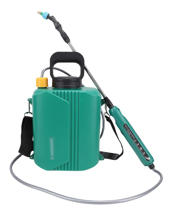 Batteridriven trädgårdsspruta 6L Elektrisk ryggsäcksspruta med 3 munstycken Infällbar lans Justerbar rem för gräsmatta