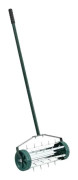 Gräsmatterullare Luftare - Rullande Plugg-Aerator 127,5 x 44 cm - Kraftig Metallkonstruktion - Enkel Montering - Armygrön