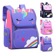 Vattentät skolväska för barn Tecknad 3D Unicorn bokväska royal blue Small