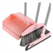 Dustpan and Broom Set Floor Scraper Household Cleaning Long Handle Cleaning Set For Lobby Household Kitchen Cleaning Pink