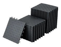 Garagegolvplattor - 50-pack klickplattor 30x30 cm - Halkfri dubbeltextur - Vattentät plast - För garage källare verkstad - Svart