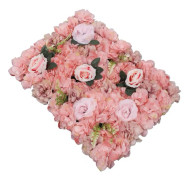 Blomsterpaneler - Blomvägg bakgrund - 12 st set - Konstgjorda sidenblommor - För bröllop, babyshower, födelsedag - Inomhus dekoration - Rosa