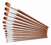 13 st Professionella Konstpenslar Set Långt Träskaft Nylonhår Pensel för Akryl Olja Akvarell Gouache