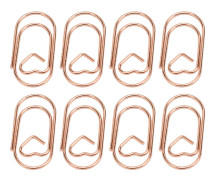 100 st Gemensamma Pappersklämmor Portabla Hjärta Form Rostfria Elektropläterade Metall Pappersklämmor Kontorsmaterial Roséguld