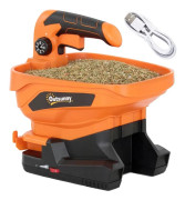 Bärbar spridare - Frö- och saltspridare - 3,3 L behållare - 8 flödesnivåer - USB-uppladdning - Upp till 800 m² - Orange/svart