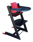 High Chair Tray Compatible with Stokke Tripp Trapp, Easy to Clean, Clip-on Dining Table for Infants and Toddlers, Black 43 x 41 cm