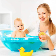 4-pack babybadsvamp mjuk bomullsrengöringsskrubber för spädbarn och nyfödda badtid fruktform