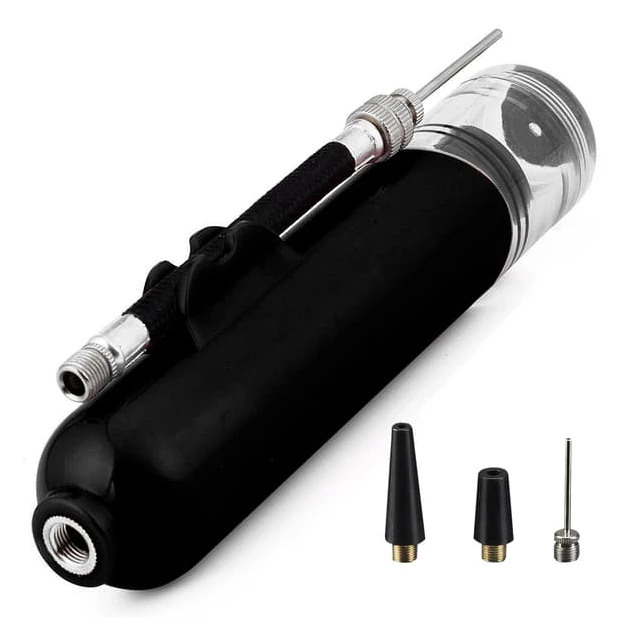 Ball Pump, Double Action Inflatable Air Pump with 1 Needle and 2 Nozzles for Football, Basketball, Volleyball, Balloons,