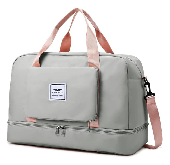 Foldable Weekend Bag Overnight Bag Hospital Bag with Shoe Compartment & Wet Pocket, Waterproof Gym Bag for Travel Handbag for Women Men