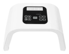 LED ansiktsmask - ljusbehandlingsapparat - 7 färger för akne & anti-age - 287 SMD LED - timer 5–60 min - 220–240V EU-kontakt - vit