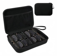 EVA Hard Shell Eyeglasses Case - Portable Travel Glasses Organizer - Large Capacity Sunglasses Holder with 7 Card Slots