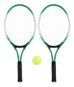 Set med 2 tennisracketar för tonåringar, träningsracket, grön