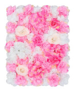 Konstgjord blomstervägg - Bakgrundspaneler - Silkesblommor för bröllop - Väggdekoration inomhus - Set om 20 - Rosa champagne vit