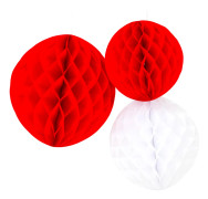 Honeycombs Röd/Vit - 3-pack