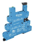 Finder 93.66.8.230 reläsockel med hållbygel, LED & EMC-utrustning (för Phoenix Contact serie EMD-SL, Finder 34.51)