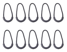 10-pack Kraftiga Dragkedjor i Nylon, U-formad Svart Dragkedjesnöre
