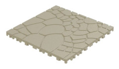 Stengolv trädäckplattor - Interlockande terrassplattor 30 cm - DIY klickgolv utomhus - Balkong pool uteplats - Set 44 st - Beige