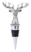 2 st Silver Elk Deer Head Vinflaska Stopper Rustik Lantlig Stil Djur Flaska Plugg Vinkorkar Plugg för Vin Champagne Öl