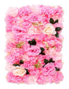 Blomväggspaneler - Konstgjorda sidenblommor - 12-pack - 60x40 cm - Handgjorda - Bröllops- & festdekor - Inomhus hemdekoration - Rosa