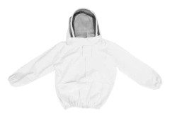 Beekeeping Protective Jacket with Veil, Bee Suit, Blouse with Double Zippers, Beekeeping Accessories, White
